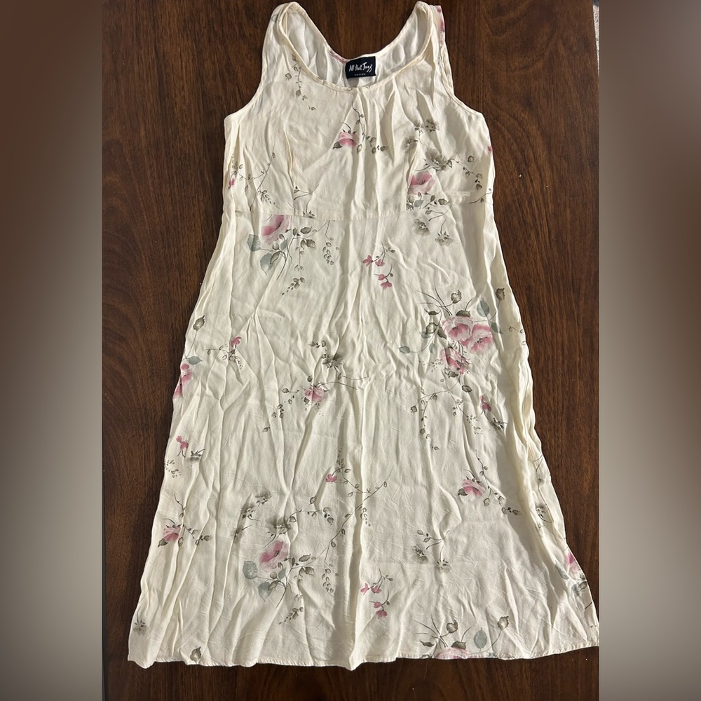 All that Jazz Ivory and Pink Floral Midi Dress